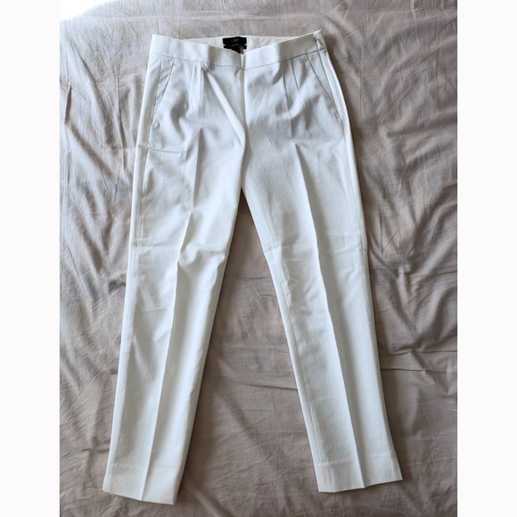 NWOT J. Crew Ivory Bi-Stretch Cotton Martie Pants (2P) - Picture 3 of 13